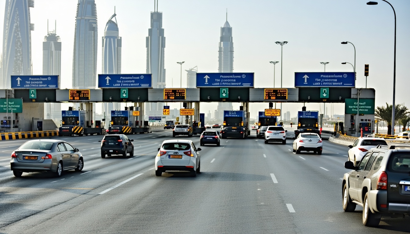 Motorists using electronic toll payment systems in Dubai